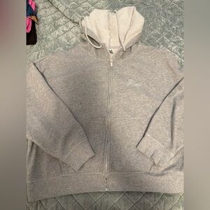 PINK Victoria's Secret Heather Gray Bling Hoodie